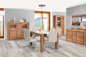 Komoda Velvet II 48 161 cm z masivu s LED osvětlením dub Rustikal