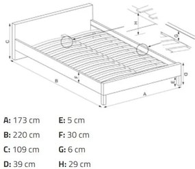 Čalúnená posteľ Percy 160x200 dvojposteľ šedá