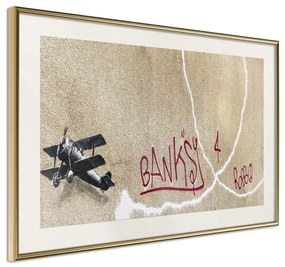 Artgeist Plagát - Biplane [Poster] Veľkosť: 30x20, Verzia: Zlatý rám s passe-partout