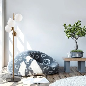 Stojacia lampa v čierno-zlatej farbe so skleneným tienidlom (výška 130 cm) Faze – Opviq lights