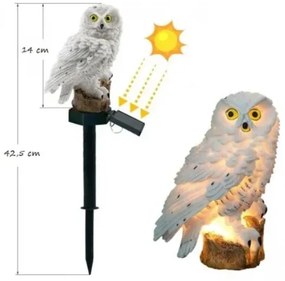 GGV LED solárna záhradná lampa - sovička, 14 cm