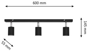 LED Bodové svietidlo TUNE 3xGU10/4,8W/230V čierna