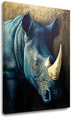 Zlatý dotyk na plátne Rhino's Armor of the Savanna