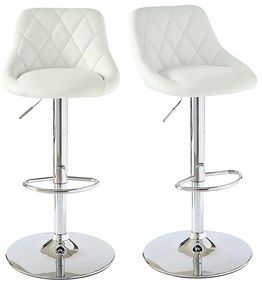 Barové stoličky s operadlom, 2 farby, biele