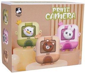 Detský fotoaparát s tlačiarňou – Medveď alebo Kačka + fixky a nálepky Tvar: Kačka