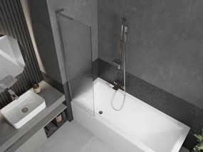 Mexen Next L, 1-krídlová vaňová zástena 50 x 150 cm, 6mm sklo s rebrovým vzorom, chrómový profil, 895-050-000-03-09-01