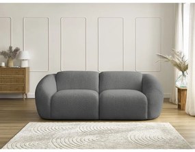 Sivá pohovka z textílie bouclé 230 cm Tina – Bobochic Paris