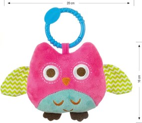 Závesná plyšová hračka Happy owl 2552 ružová