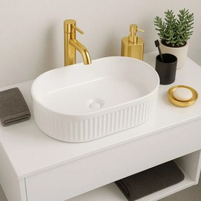 Erga Halle, umývadlo na dosku 490x315x130 mm, biela lesklá, ERG-V03-HALLE49-WH