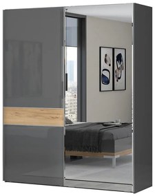 Skriňa 2d Onyx so zrkadlom pk181-og/on lakované pacific walnut/