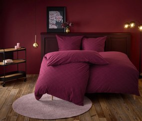 Flanelová posteľná bielizeň, štandardná veľkosť, bordovočervená