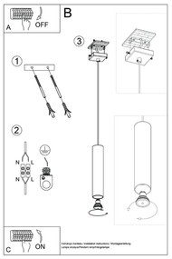 Krémové závesné svietidlo ø 8 cm Castro – Sollux