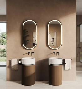 Sapho Sapho, OASIS keramické umývadlo voľne stojace ø 40x89cm, biela/betón infinity, AS408-42238