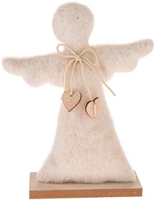 Vianočná dekorácia Textilný anjel  25,5 cm, chlpatý fleece