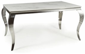 Jedálenský stôl Prince II 180 x 90 cm, mramor / strieborná