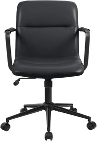 Kancelárska stolička Hilda pravá koža - čierna