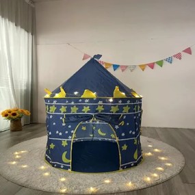 Stan pre deti HRAD modrý s preliezacím tunelom a svetielkami
