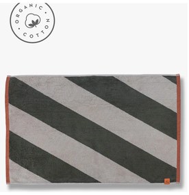 Kaki kúpeľňová predložka z bio bavlny 50x80 cm Diagonal – Mette Ditmer Denmark