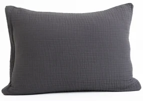 Mušelínová obliečka na vankúš 40 × 60 cm Alexia Duo - sivá/krémová
