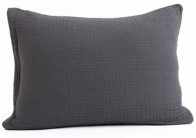 Mušelínová obliečka na vankúš 40 × 60 cm Alexia Duo - sivá/krémová