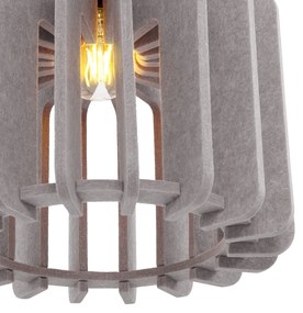 Retro závesná lampa čierna s hnedosivým tienidlom - Felt