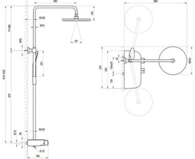 Sprchový systém s termostatickou batériou RAVAK Termo biela/chróm lesk X070161