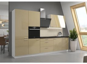 Kuchynská linka Lara 310 MDF Cappucino lesklá bez dosky