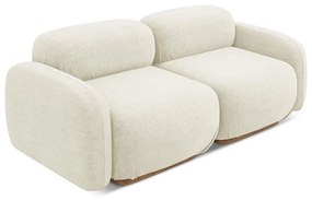 Krémovobiela pohovka z textílie buklé 190 cm Ailani – Makamii