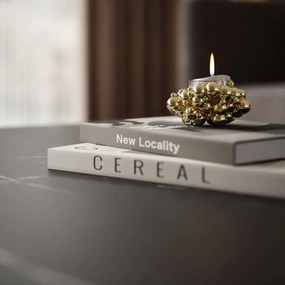 KONFERENČNÝ STOLÍK CHARLES ČIERNY MRAMOR + ZLATÝ