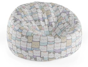 Sablio Sedací vak Cocoon Kreslená koťátka - 75 x 45 x 35 cm