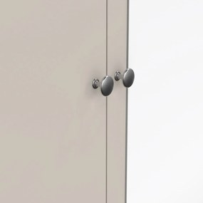 Sivobéžová šatníková skriňa so zrkadlom 150x199x58 cm Madrid – Tvilum