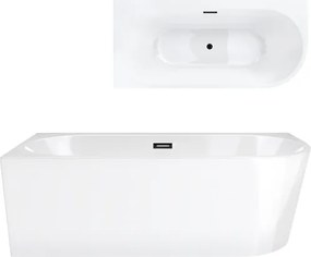Rohová vaňa Corsan Intero 160 x 74 Montáž ľavostranná Grafitová zátka