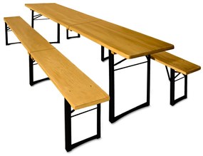 Pivný set MAXI stôl 220cm + 2 lavice, hnedý