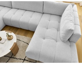 Svetlosivá rozkladacia/s úložným priestorom rohová pohovka (pravý roh/do tvaru "U") Fuji – Bobochic Paris