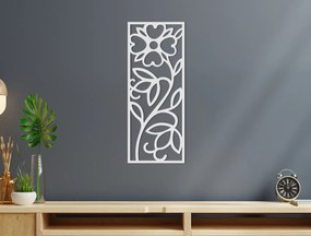 drevko Moderný drevený obraz Kvet Rozmer obrazu: 44,5 x 18 cm, Farba dekorácie: Čierna