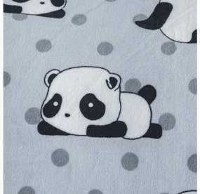 Obliečky mikroplyš PANDA sivé Rozmer obliečky: 2 ks 70 x 90 cm | 200 x 220 cm
