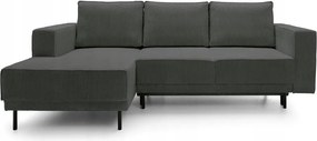 Rohová sedacia súprava Rodriguez mini (L) (sivá čierna)