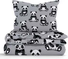 Bavlnené obliečky Renforcé - Panda 140 × 200 cm, 70 x 90 cm