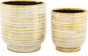 Sada 2 ks obalů na květináč Melody zlato-bílá