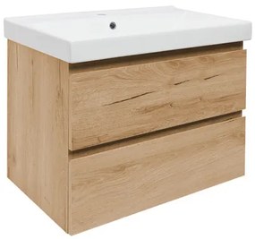Kúpeľňová skrinka 2 zásuvky s umývadlom SAT B-Way 79x50x45 cm dub matný BWAY280OAKU1BI, 1 ks