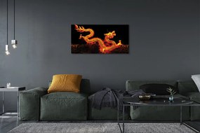 Obraz canvas Gold dragon 125x50 cm