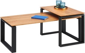 XXXLutz SADA KONFERENČNÝCH STOLÍKOV, čierna, farba duba, drevo, kov, 65-110/40/40-50 cm Hom`in - Stolíky do obývačky - 001739006601