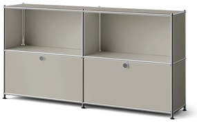 Kovový regál »CN3 Slim Line« s 2 nastaviteľnými výklopnými priečinkami, svetlosivý