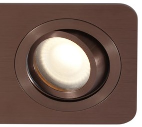 Sada 6 zaoblených zapustených bodových svetiel tmavý bronz GU10 50 mm otočné a naklápacie IP44 2-svetlá - Alberto