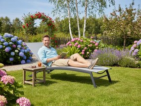 CH Záhradné polohovateľné lehátko Vega - sivá