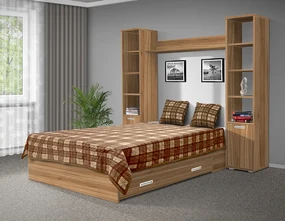 Nabytekmorava Posteľ Kora 180x200 cm farba lamina: Biela, prehoz a vankúše: bez prehozu a vankúšov