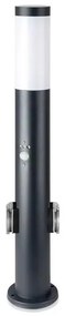 V-Tac Vonkajšia lampa so senzorom a 2 zásuvkami 1xE27/60W/230V IP44 60cm antracit 8976