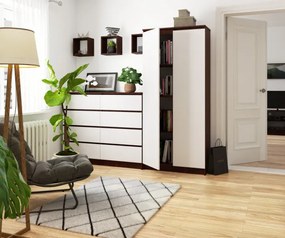 Uzavretý regál R80 2D 8P CLP wenge / biely