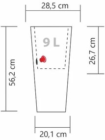 Scheurich Kvetináč Coneo High (žula/čierna, Ø 29 cm, výška 55 cm)  (100235309)