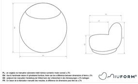 Sivo-hnedé kreslo Ovo – Miuform